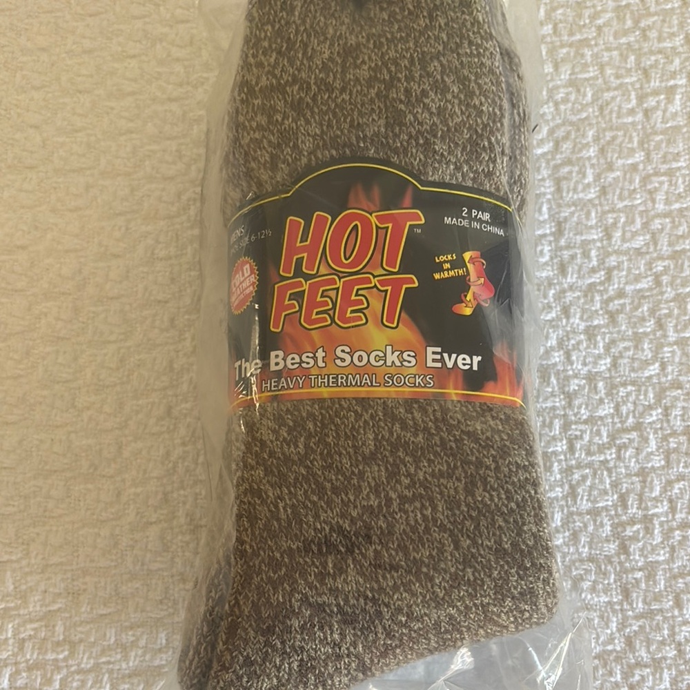Hot Feet Pair Thermal Socks for Men,Extreme Cold Weather-Winter Insulated NEW!